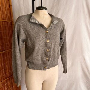 100% cashmere vintage grey cardigan
